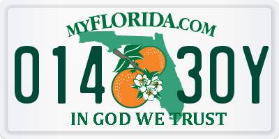 FL license plate 0143OY