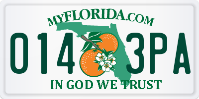 FL license plate 0143PA