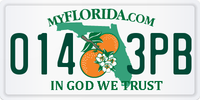 FL license plate 0143PB