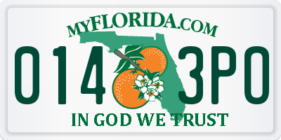 FL license plate 0143PO