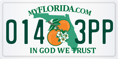 FL license plate 0143PP