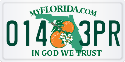 FL license plate 0143PR