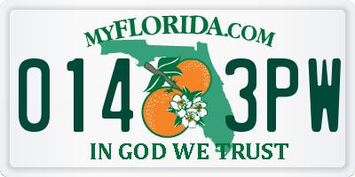 FL license plate 0143PW