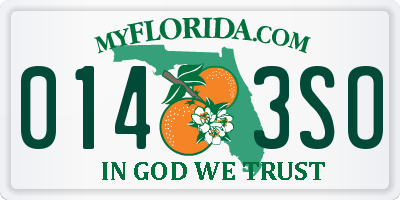 FL license plate 0143SO