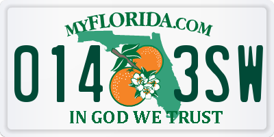 FL license plate 0143SW