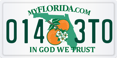 FL license plate 0143TO