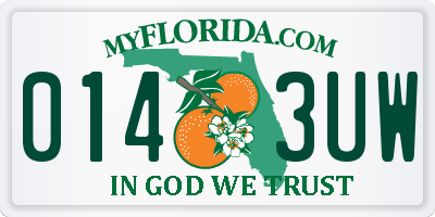 FL license plate 0143UW