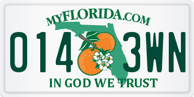 FL license plate 0143WN