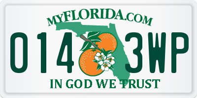 FL license plate 0143WP