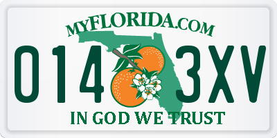 FL license plate 0143XV