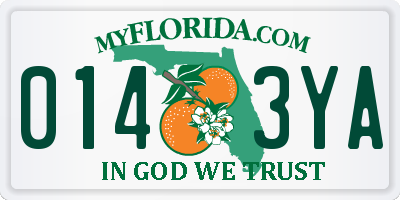 FL license plate 0143YA