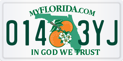 FL license plate 0143YJ