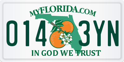 FL license plate 0143YN