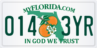 FL license plate 0143YR