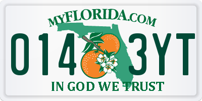 FL license plate 0143YT
