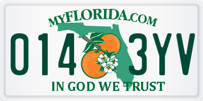 FL license plate 0143YV