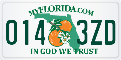 FL license plate 0143ZD