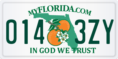 FL license plate 0143ZY