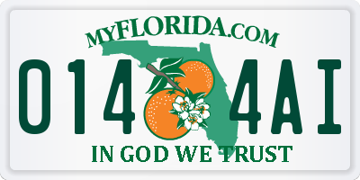FL license plate 0144AI