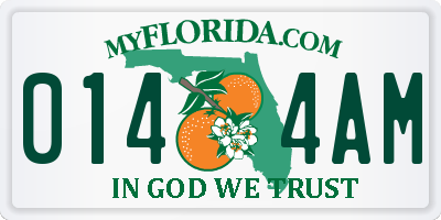 FL license plate 0144AM