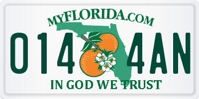 FL license plate 0144AN