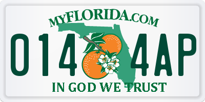 FL license plate 0144AP