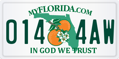 FL license plate 0144AW