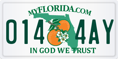 FL license plate 0144AY