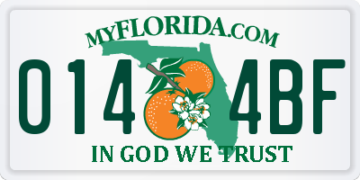 FL license plate 0144BF