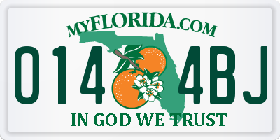 FL license plate 0144BJ