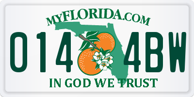 FL license plate 0144BW