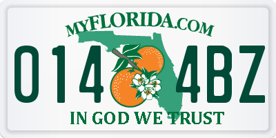 FL license plate 0144BZ