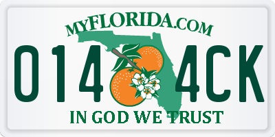 FL license plate 0144CK