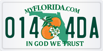 FL license plate 0144DA