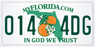 FL license plate 0144DG