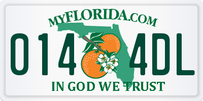 FL license plate 0144DL