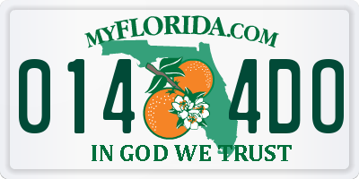 FL license plate 0144DO