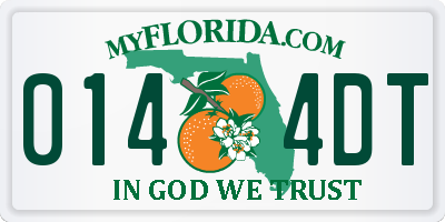FL license plate 0144DT
