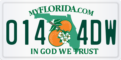 FL license plate 0144DW