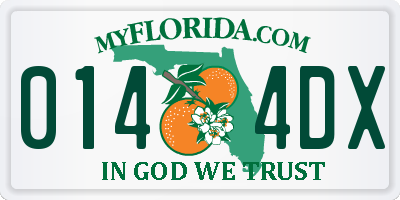 FL license plate 0144DX