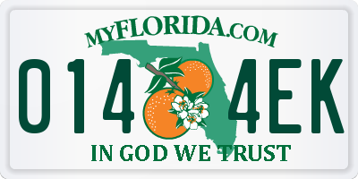 FL license plate 0144EK