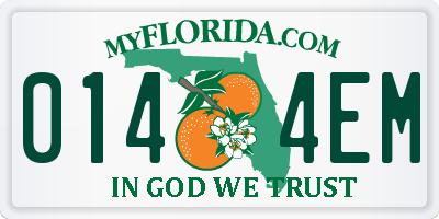 FL license plate 0144EM