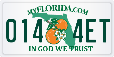 FL license plate 0144ET