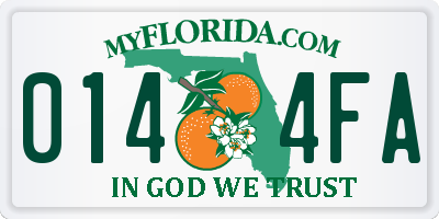 FL license plate 0144FA