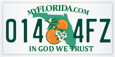 FL license plate 0144FZ