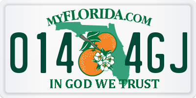 FL license plate 0144GJ