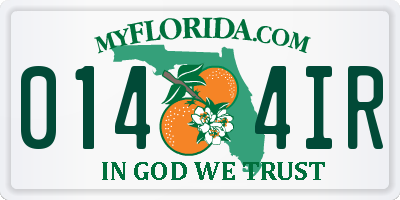 FL license plate 0144IR
