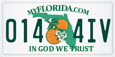 FL license plate 0144IV