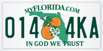FL license plate 0144KA