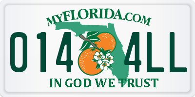 FL license plate 0144LL